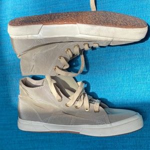 Superga rare Moire light khaki high tops